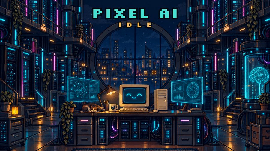 Pixel AI Idle header art